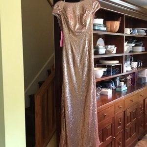 Rose gold sequin dress